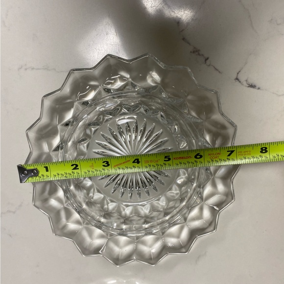 Vintage Cube/Cubist Fostoria American Clear Glass Round Dome Covered Butter Dish - Picture 12 of 13